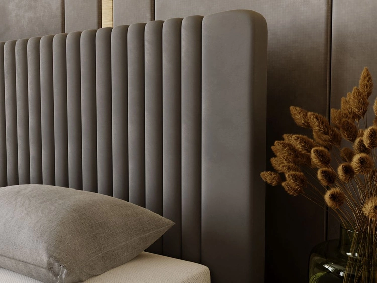 Łóżko tapicerowane z pojemnikiem i stelażem 120x200 Malmo Szary