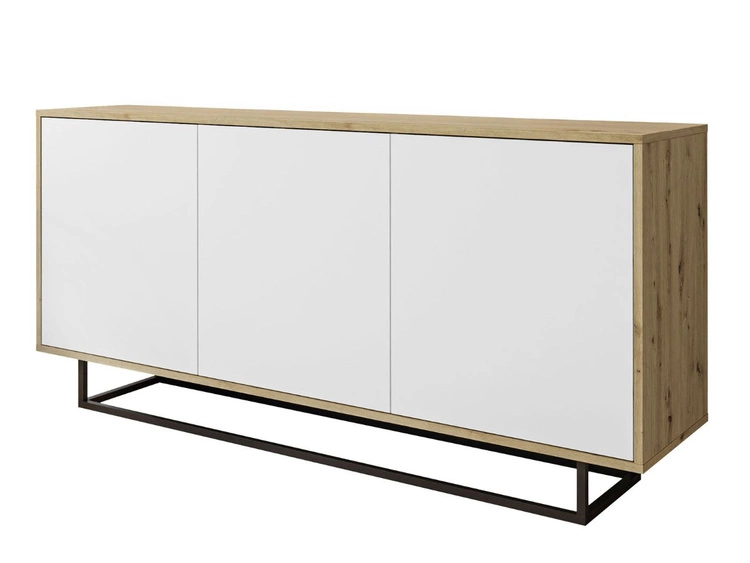 Biały mat || Dąb Artisan \ Czarny