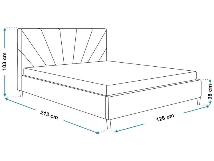 Łóżko tapicerowane ze stelażem 120x200 Fuzi szare