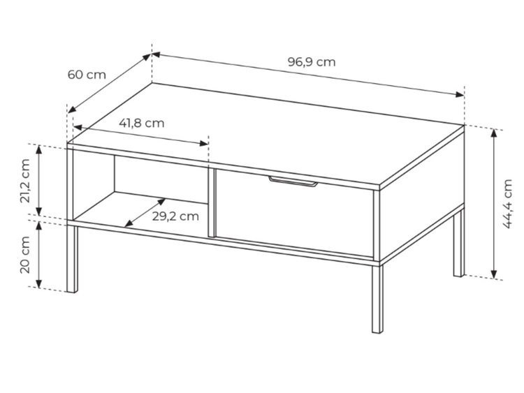 Zestaw mebli do salonu 1 Drino Antracyt
