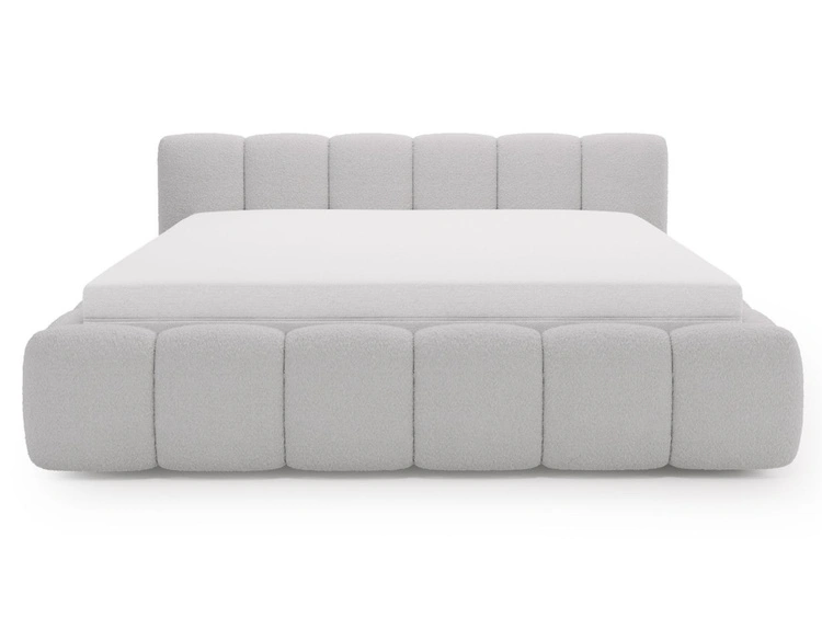 Łóżko tapicerowane z pojemnikiem i stelażem 160x200 Cloud Low szare