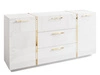 Dwudrzwiowa komoda 158 cm z trzema szufladami Lunelie biały połysk