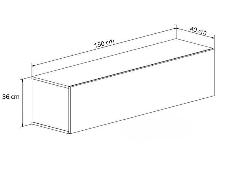 Wisząca meblościanka do salonu z oświetleniem LED Nodoo Biały połysk