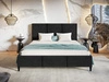 Łóżko tapicerowane ze stelażem 140x200 Trio Czarne