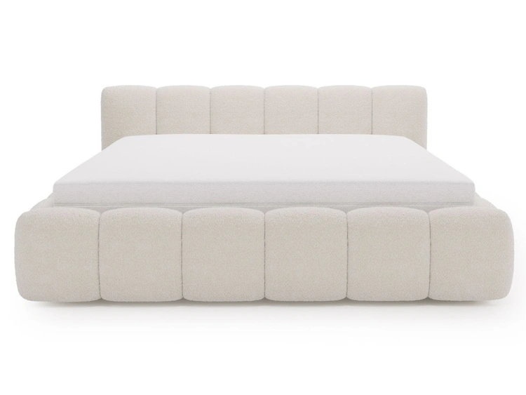 Łóżko tapicerowane z pojemnikiem i stelażem 160x200 Cloud Low beżowe