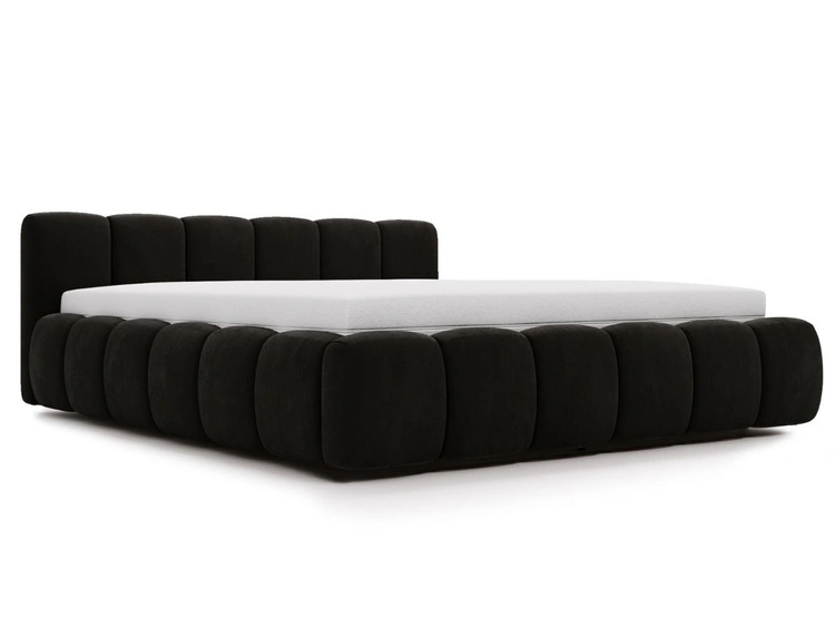 Łóżko tapicerowane z pojemnikiem i stelażem 120x200 Cloud Low czarne