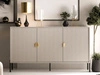 Komoda trzydrzwiowa szeroka, ze złotymi uchwytami Orlean kaszmir mat