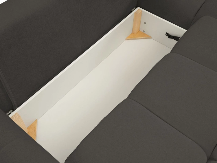 Narożnik L uniwersalny z funkcją spania i pojemnikiem Bene Czarny