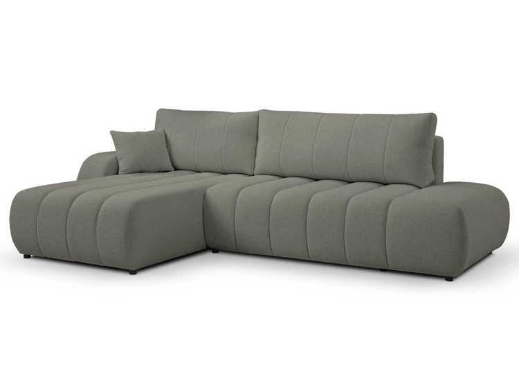 Narożnik z pojemnikiem i funkcją spania Lewy Adoro Szary