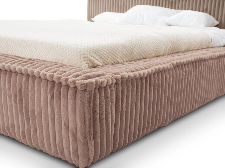 Łóżko tapicerowane z pojemnikiem i stelażem 160x200 Lago Brązowe