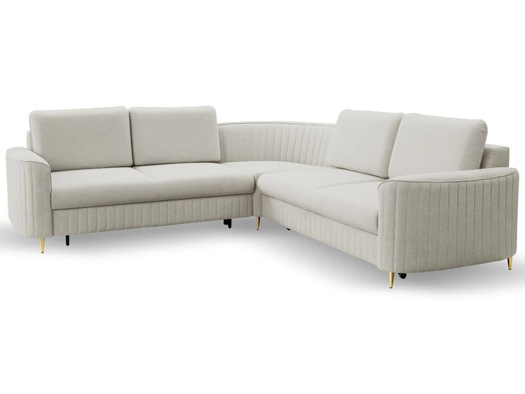 Narożnik L Prawy z funkcją spania i pojemnikiem Limon Jasny szary