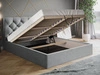 Łóżko tapicerowane z pojemnikiem i stelażem 160x200 Selva Ciemny szary