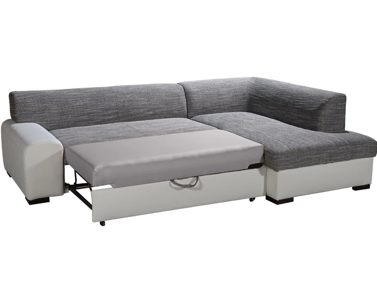 Narożnik L Prawy z funkcją spania i pojemnikiem Fresto Czarny, Biały