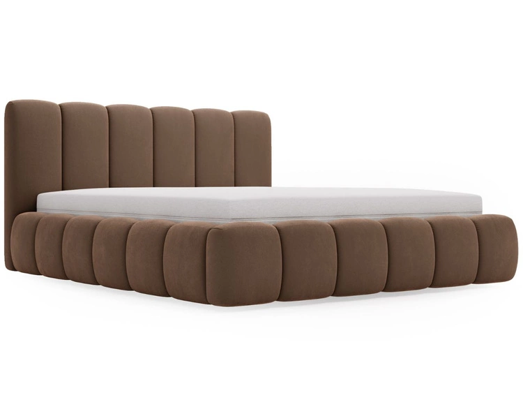 Łóżko tapicerowane bez pojemnika ze stelażem 160x200 Cloud Brązowy