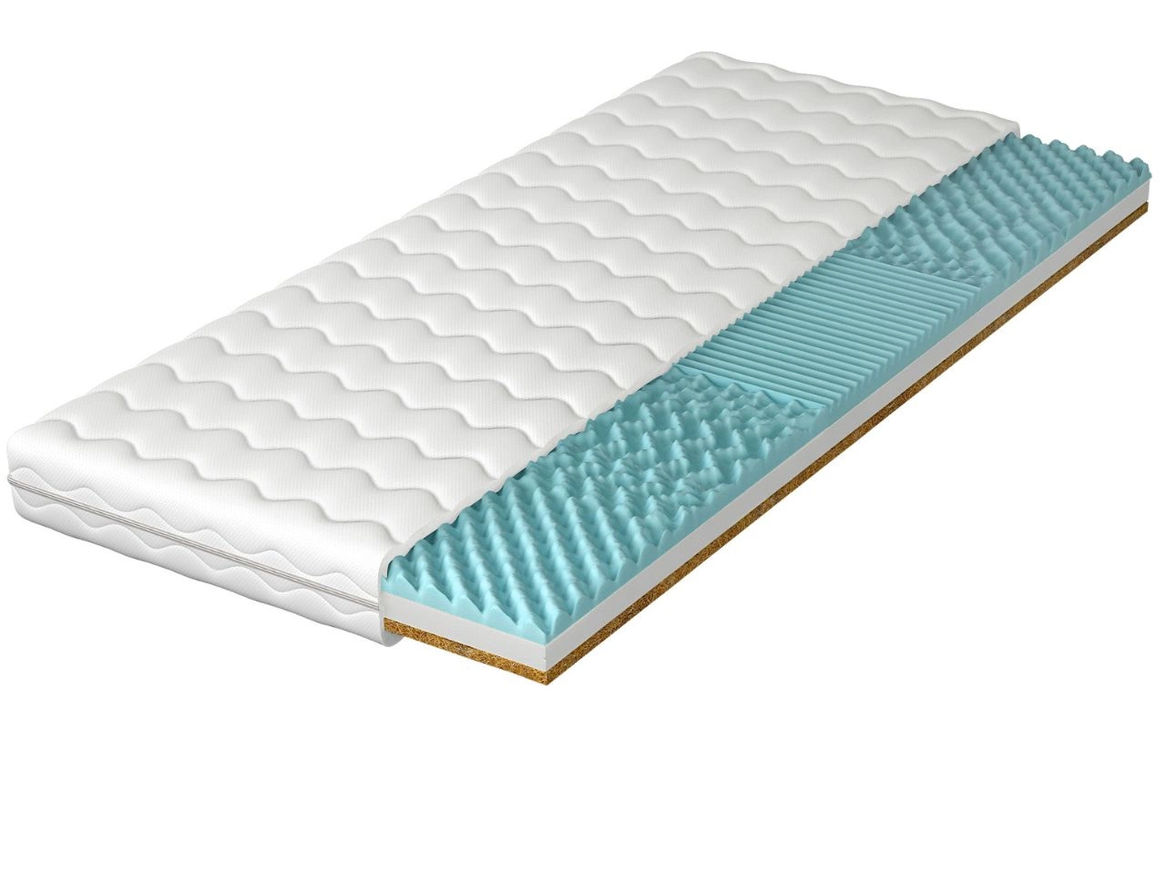 Materac piankowy z pianką profilowaną i matą kokosową Sena 120x200