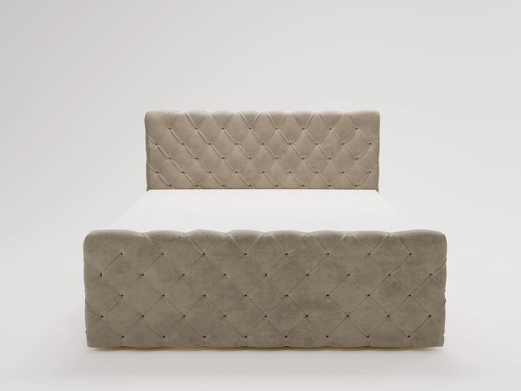 Łóżko kontynentalne z pojemnikiem na pościel 140x200 Lunaris Jasny brąz