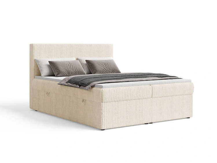 Łóżko kontynentalne z pojemnikiem na pościel 200x200 Brisa Beżowe