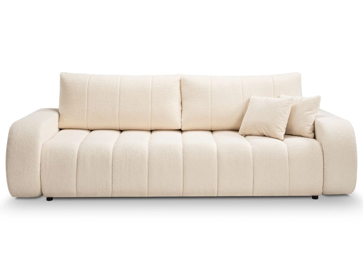 Kanapa z funkcją spania i pojemnikiem na pościel Adoro Jasnobeżowa