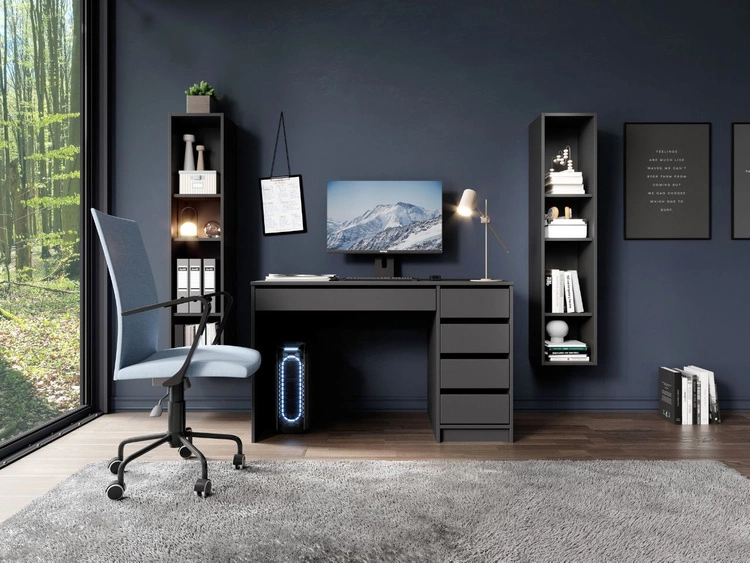 Biurko z szufladami Anes Antracyt