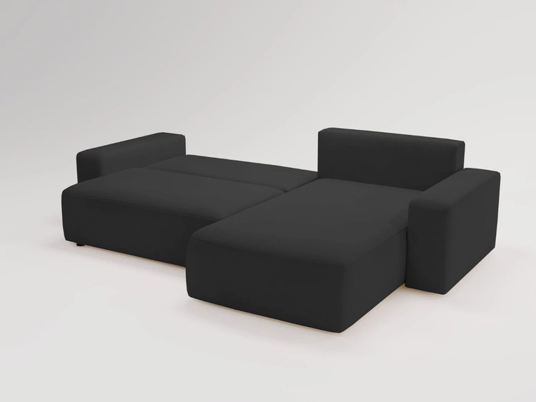 Narożnik L Prawy z funkcją spania i pojemnikiem Tazones Czarny