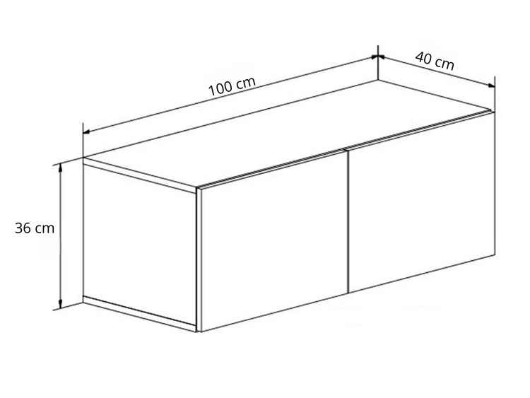 Wisząca meblościanka do salonu z oświetleniem LED Nodoo Beton