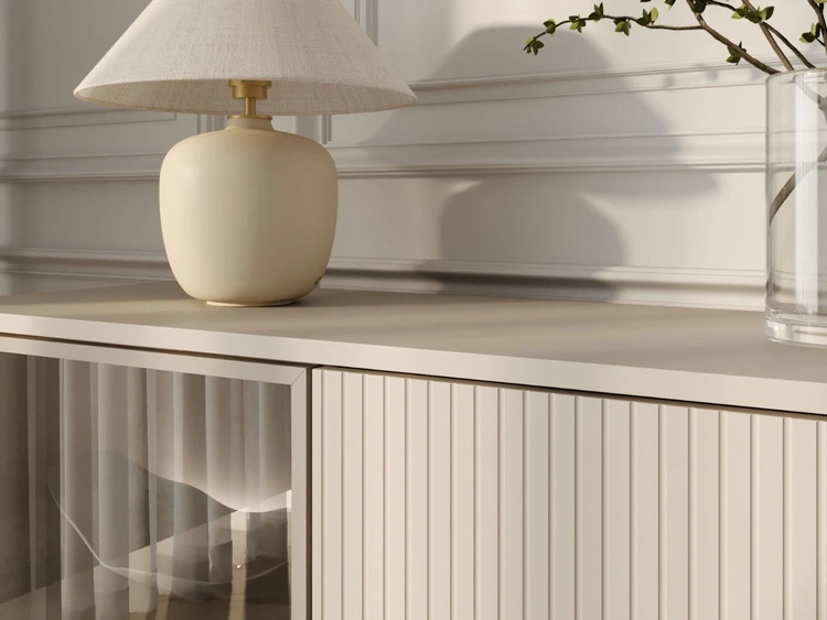 Komoda z drzwiami i oświetleniem LED Deo Kaszmirowa