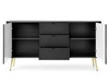 Komoda z drzwiami i szufladami na złotych nogach Viva Czarna