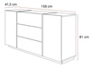 Dwudrzwiowa komoda 158 cm z trzema szufladami Lunelie kaszmir połysk