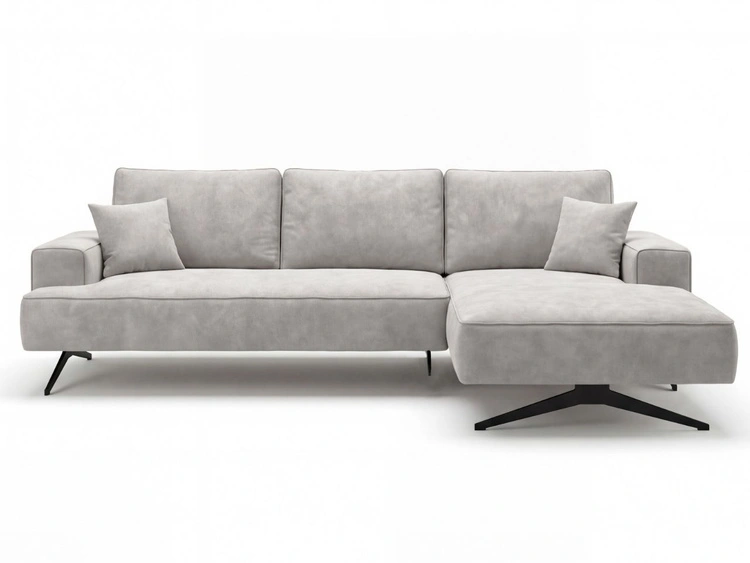 Narożnik L Prawy na metalowych nóżkach Leto szary