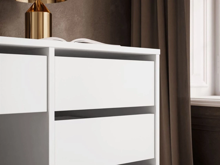 Biurko z pięcioma szufladami Melo biały mat