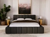 Łóżko tapicerowane z pojemnikiem i stelażem 160x200 Alicante Czarne