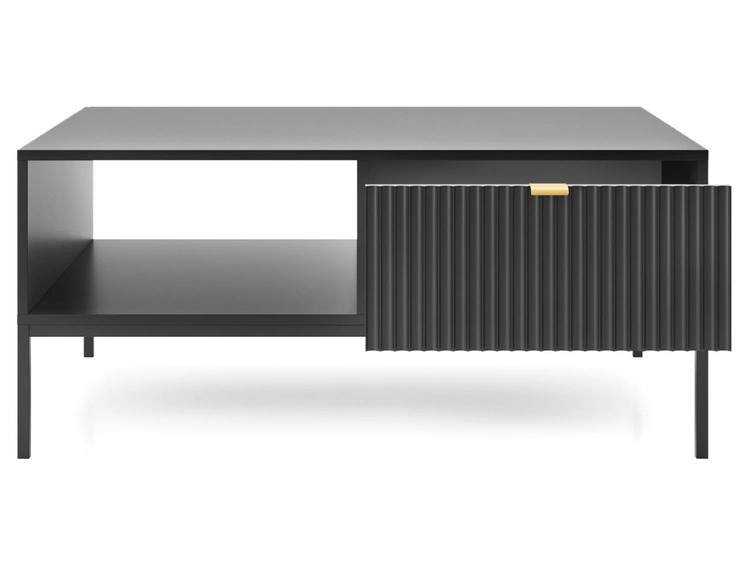 Zestaw mebli do salonu Amber czarny na czarnych nogach