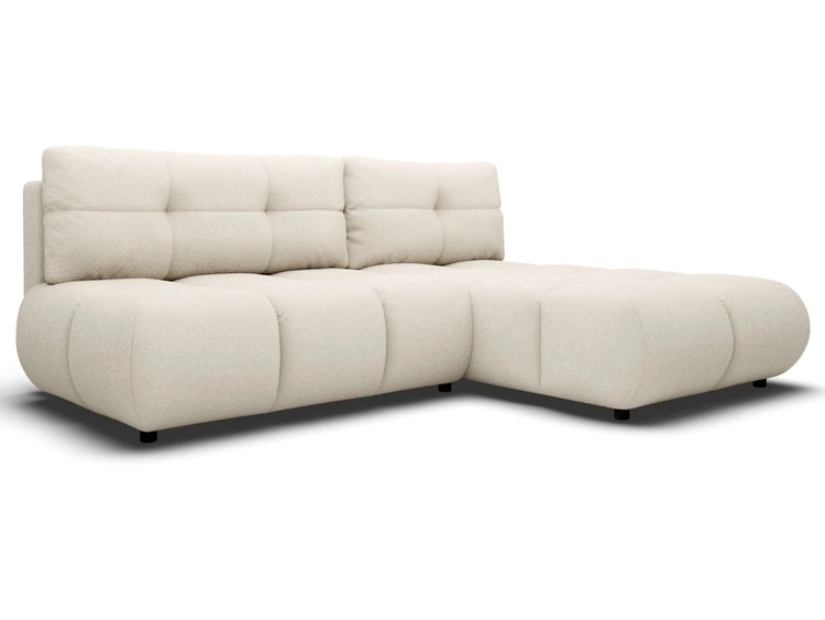 Narożnik z funkcją spania i pojemnikiem Prawy Milet Kremowy