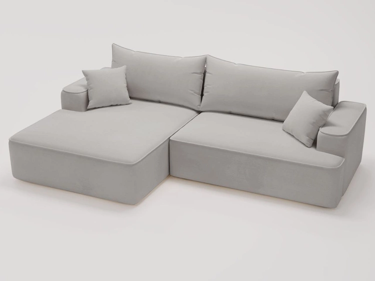 Narożnik L Lewy z funkcją spania i pojemnikiem California Jasnoszary