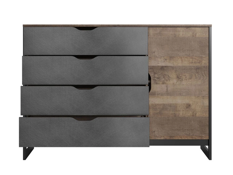 Komoda z drzwiami i szufladami 138 cm Denis Dąb Sand Grande, Matera