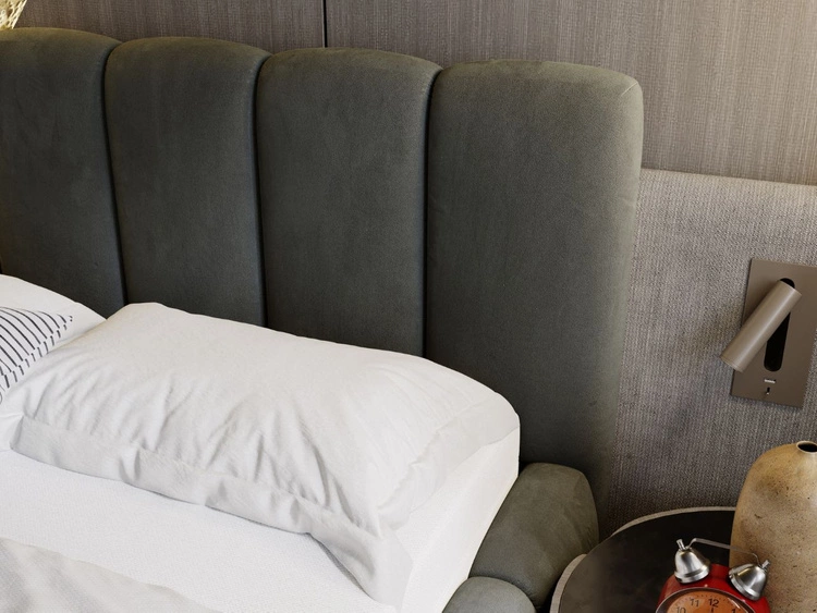 Łóżko tapicerowane bez pojemnika ze stelażem 160x200 cm Cloud Ciemny szary