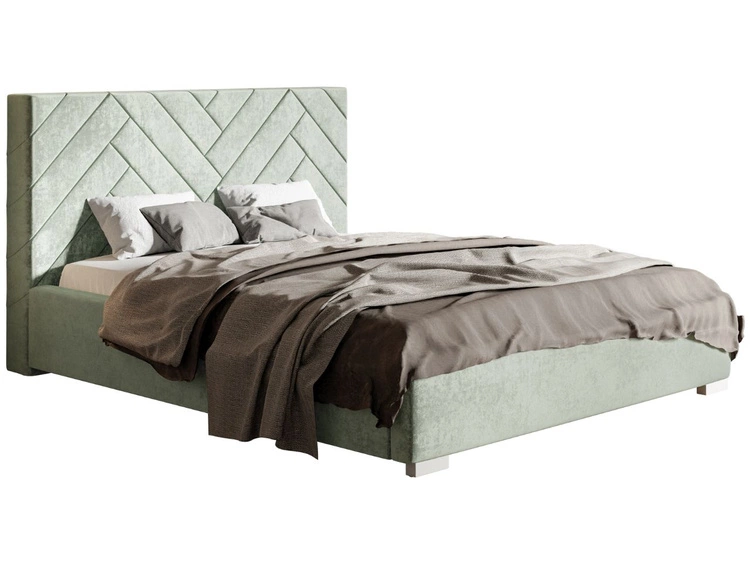 Łóżko tapicerowane z pojemnikiem i stelażem 120x200 Toreto Jasnozielone