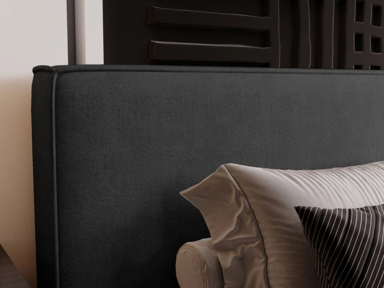 Łóżko tapicerowane z pojemnikiem i stelażem 140x200 Monaco Ciemnoszare