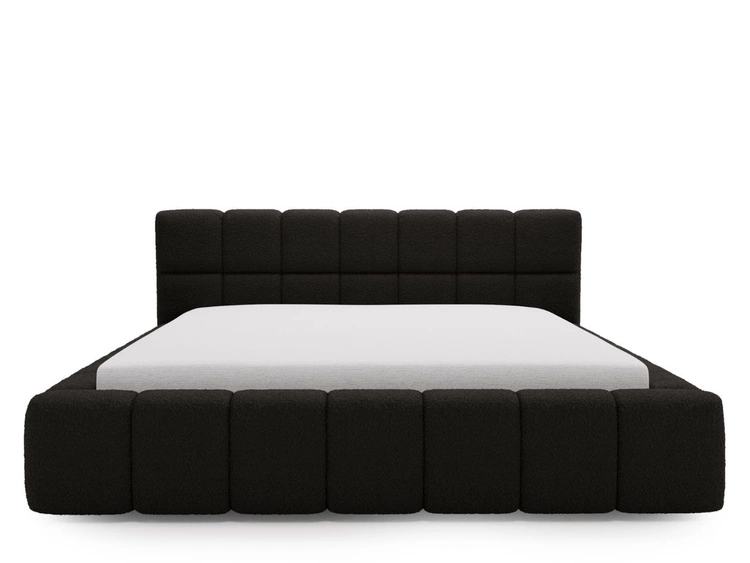 Łóżko tapicerowane z pojemnikiem i stelażem 140x200 Alicante Czarne