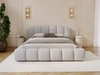 Łóżko tapicerowane z pojemnikiem i stelażem 140x200 Cloud Soft szare