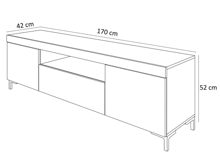 Zestaw mebli do salonu - szafka RTV i komoda na czarnych nóżkach Asumi Biały i dąb wotan