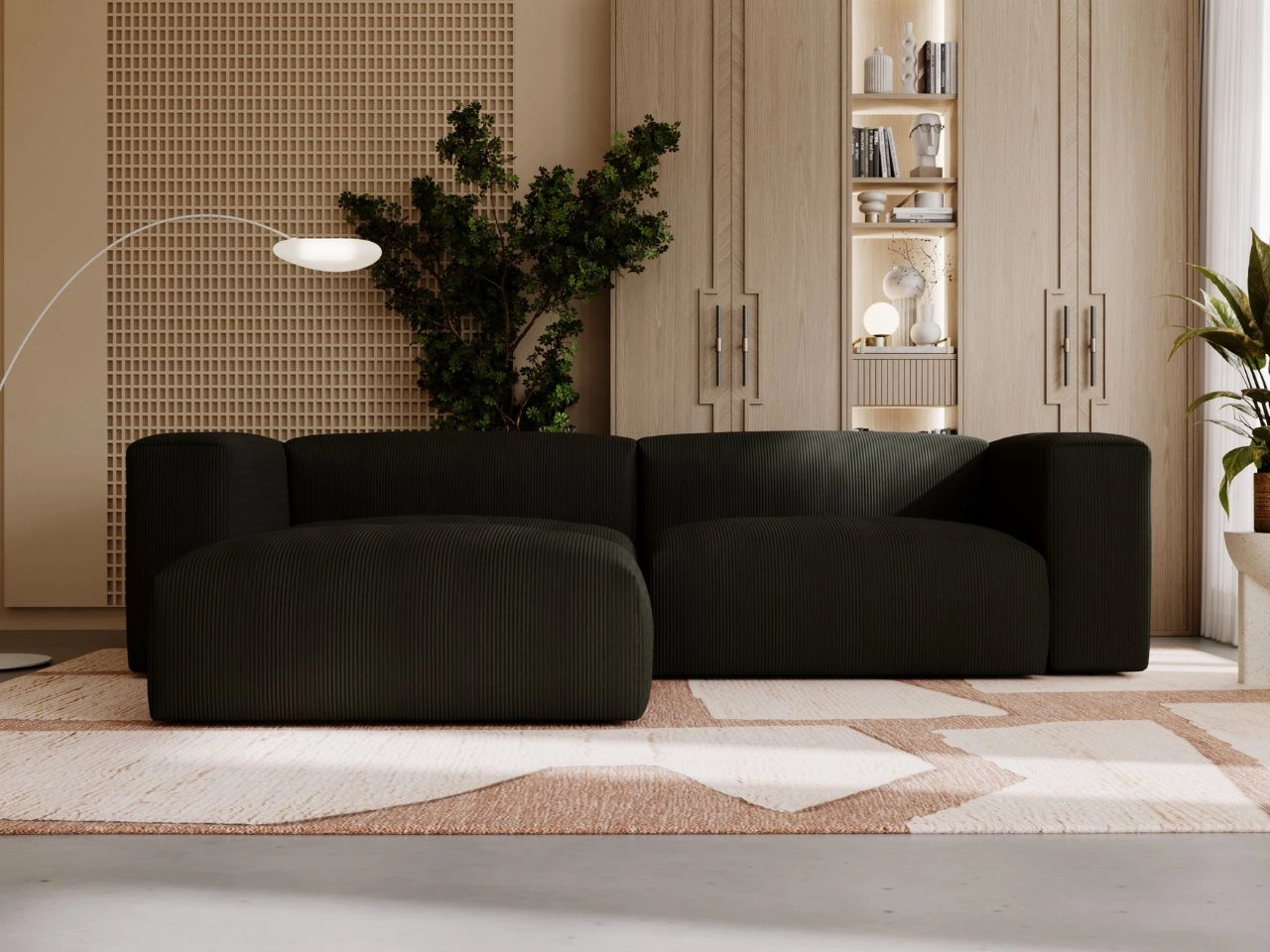 Narożnik wypoczynkowy L lewy Landi Czarny