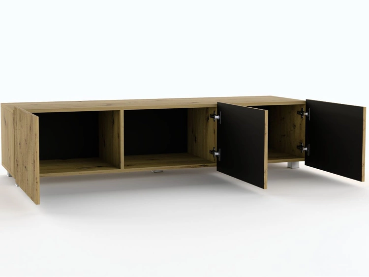 Zestaw szafek pod telewizor z drzwiczkami 300 cm Kioto Dąb Artisan