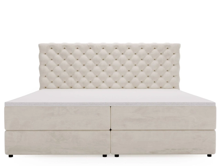 Łóżko kontynentalne z pojemnikiem na pościel 180x200 Bergamo beżowe