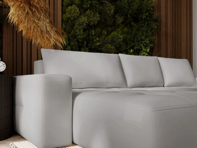 Narożnik L Lewy z funkcją spania i pojemnikiem Portland Jasnoszary