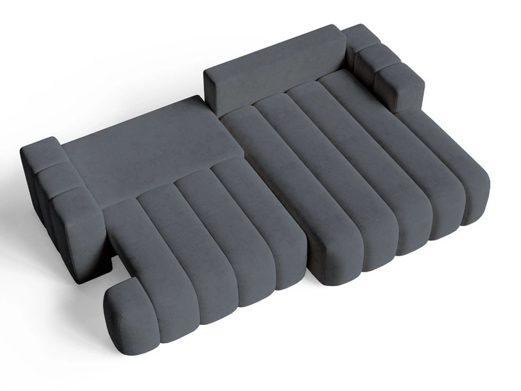 Narożnik L Prawy z funkcją spania i pojemnikiem Caleo Szary