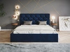 Łóżko tapicerowane z pojemnikiem i stelażem 160x200 Selva Ciemny niebieski