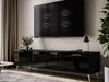 Szafka RTV pod telewizor z drzwiczkami na złotych nóżkach 200 cm Noaé Czarny Połysk