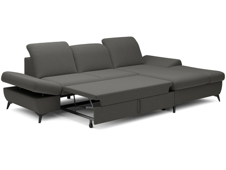 Narożnik L Prawy z funkcją spania i pojemnikiem Hannover Ciemnoszary