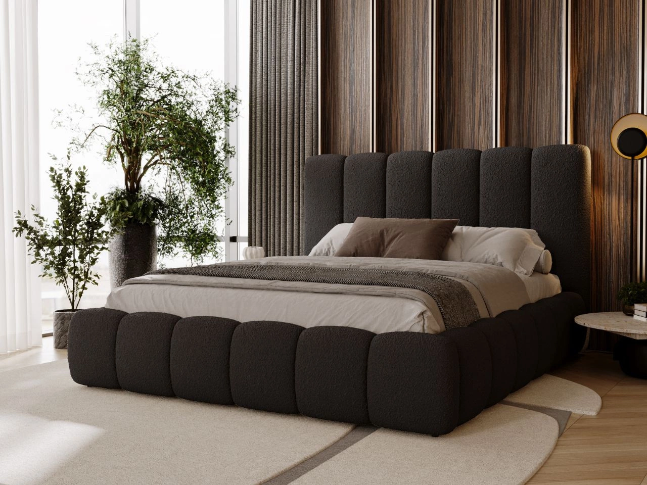 Łóżko tapicerowane z pojemnikiem i stelażem 120x200 Imperial Czarne